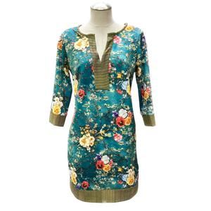 NEW AN REN print dress in teal